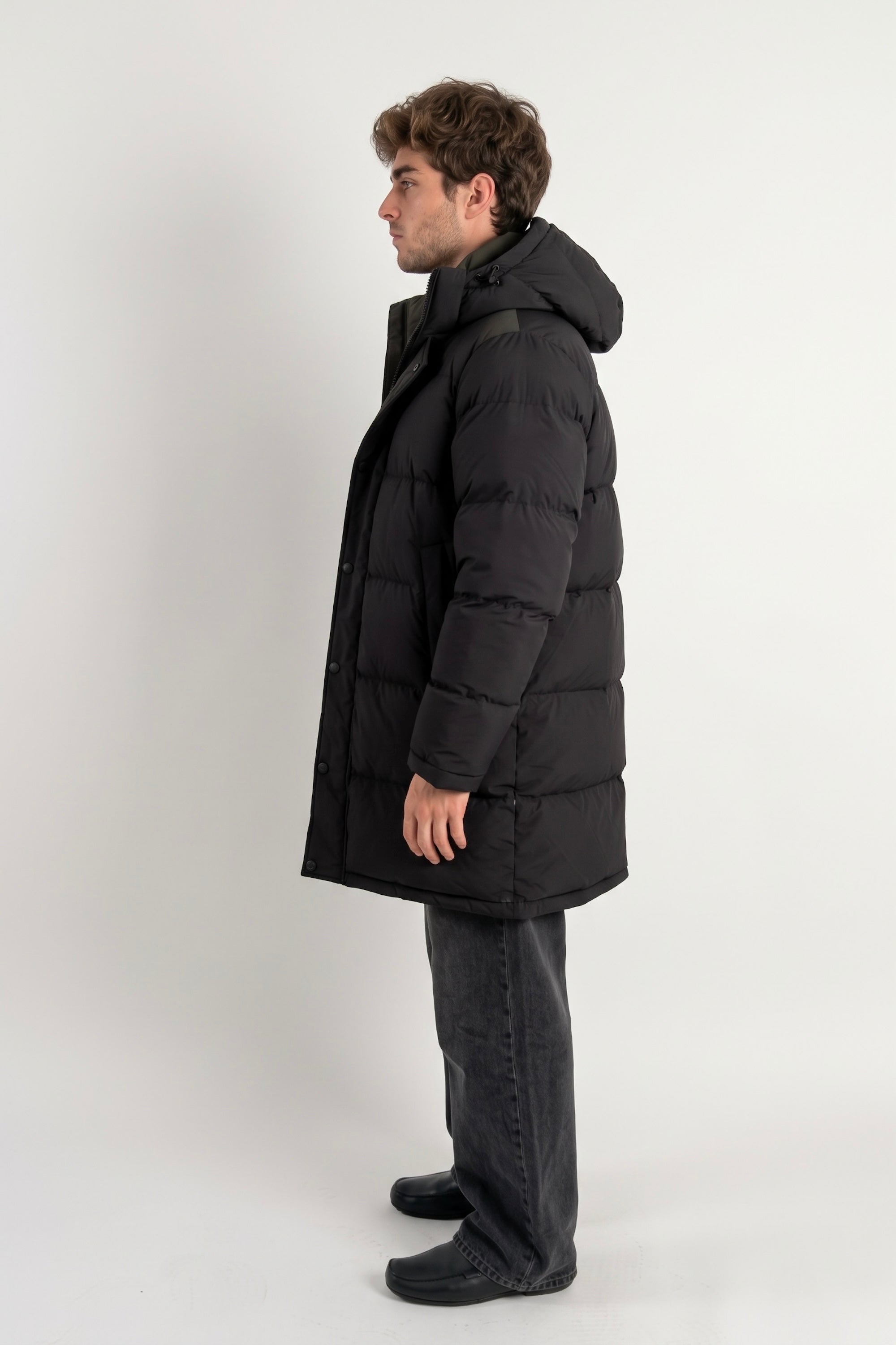 Puff-O® Men Mid-Length Down Puffer Jacket #color_black