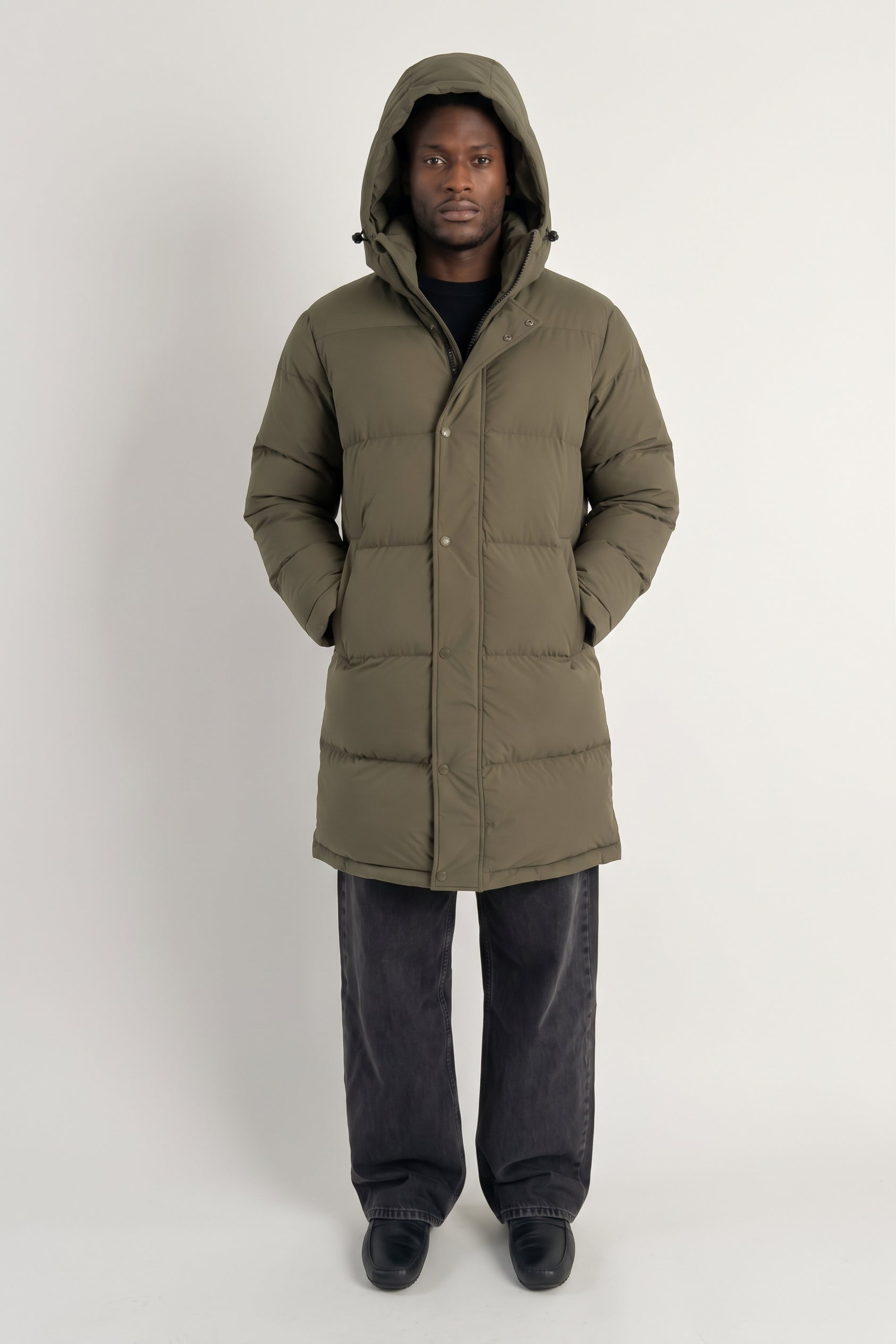 Puff-O® Men Mid-Length Down Puffer Jacket #color_olive