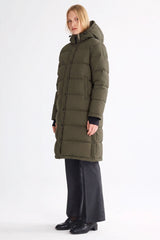 Orolay-Aurora Long Detachable Hooded Down jacket #color_army green