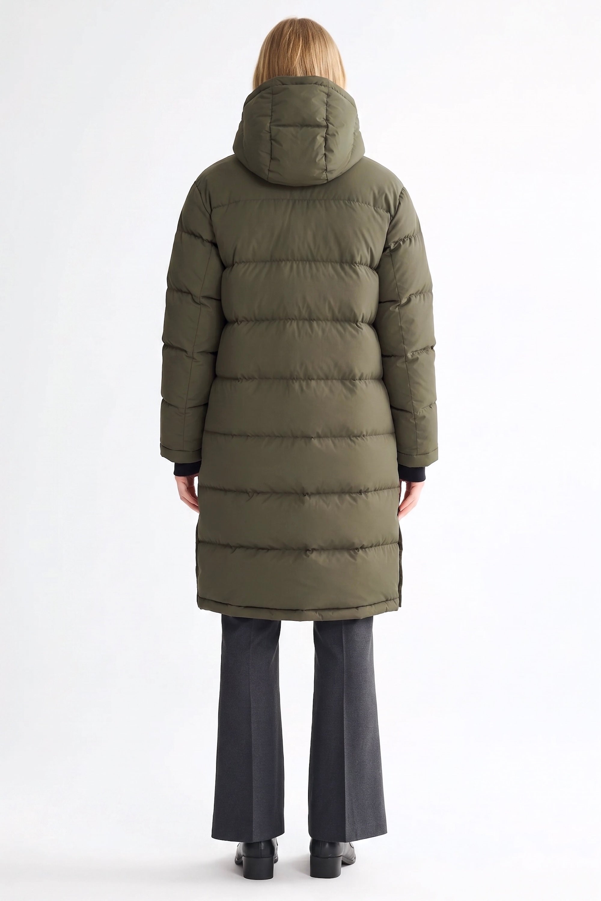 Orolay-Aurora Long Detachable Hooded Down jacket #color_army green
