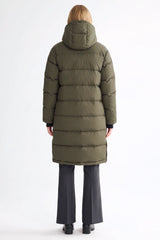 Orolay-Aurora Long Detachable Hooded Down jacket #color_army green