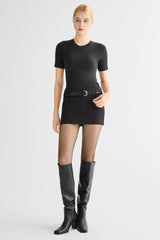 Short-Sleeve Padded Knit Crew T-Shirt OROLAY #color_black