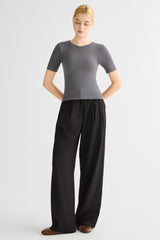 Short-Sleeve Padded Knit Crew T-Shirt OROLAY #color_gray