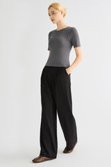 Short-Sleeve Padded Knit Crew T-Shirt OROLAY #color_gray