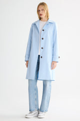 Orolay-Single-Breasted Trench-#color_Light Blue
