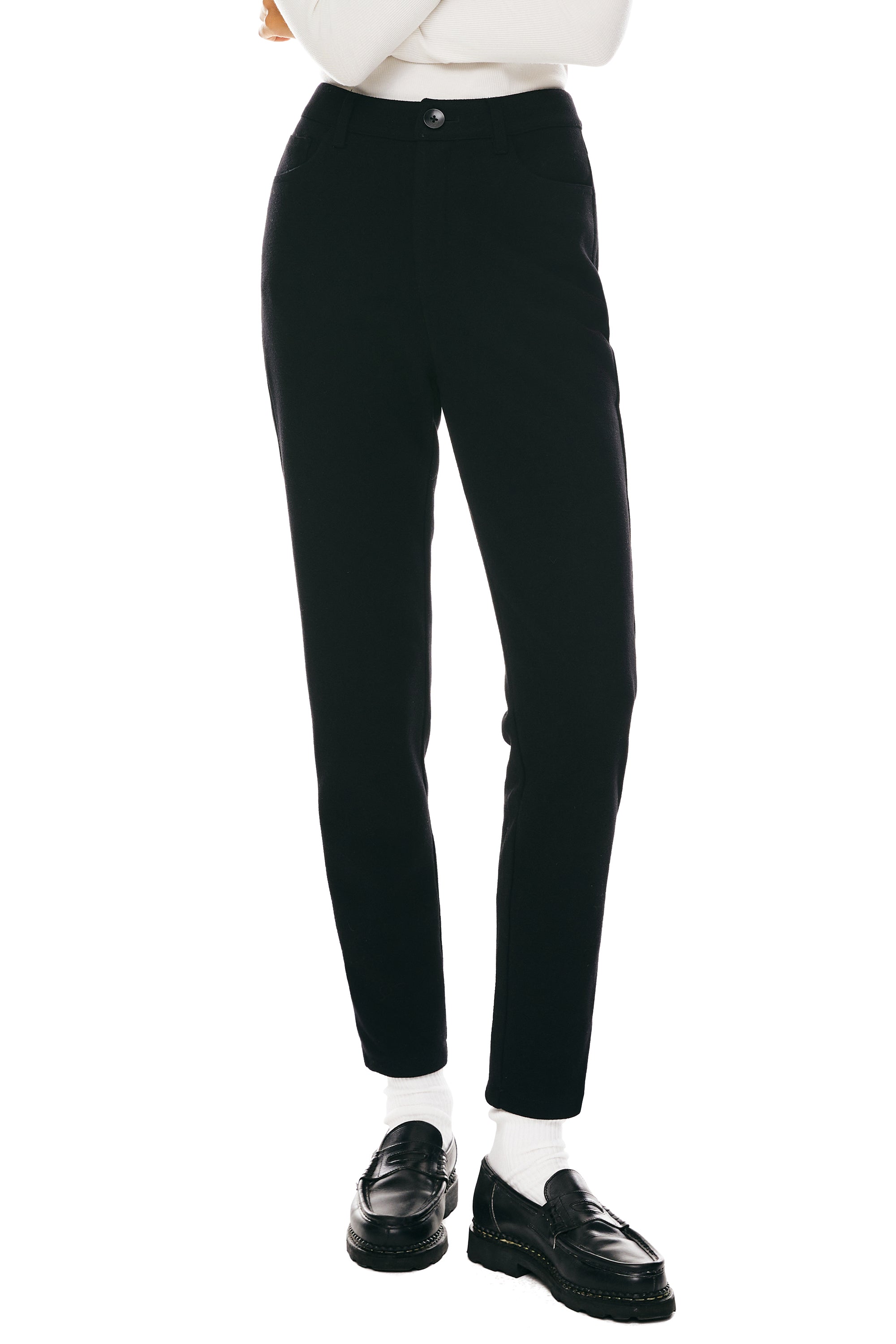 Skinny Jeans Stretchy Casual Pants #color_black 