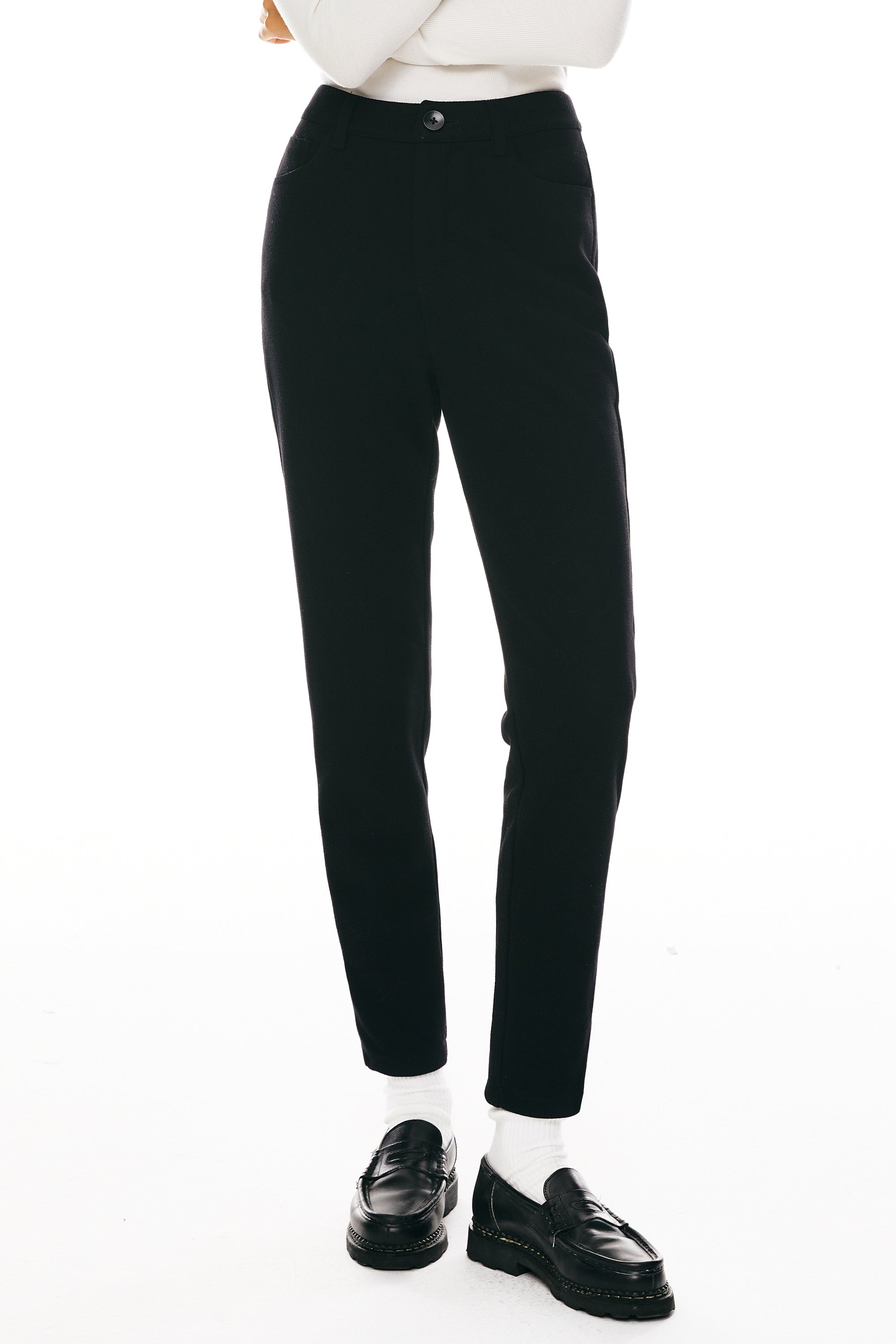Skinny Jeans Stretchy Casual Pants #color_black 