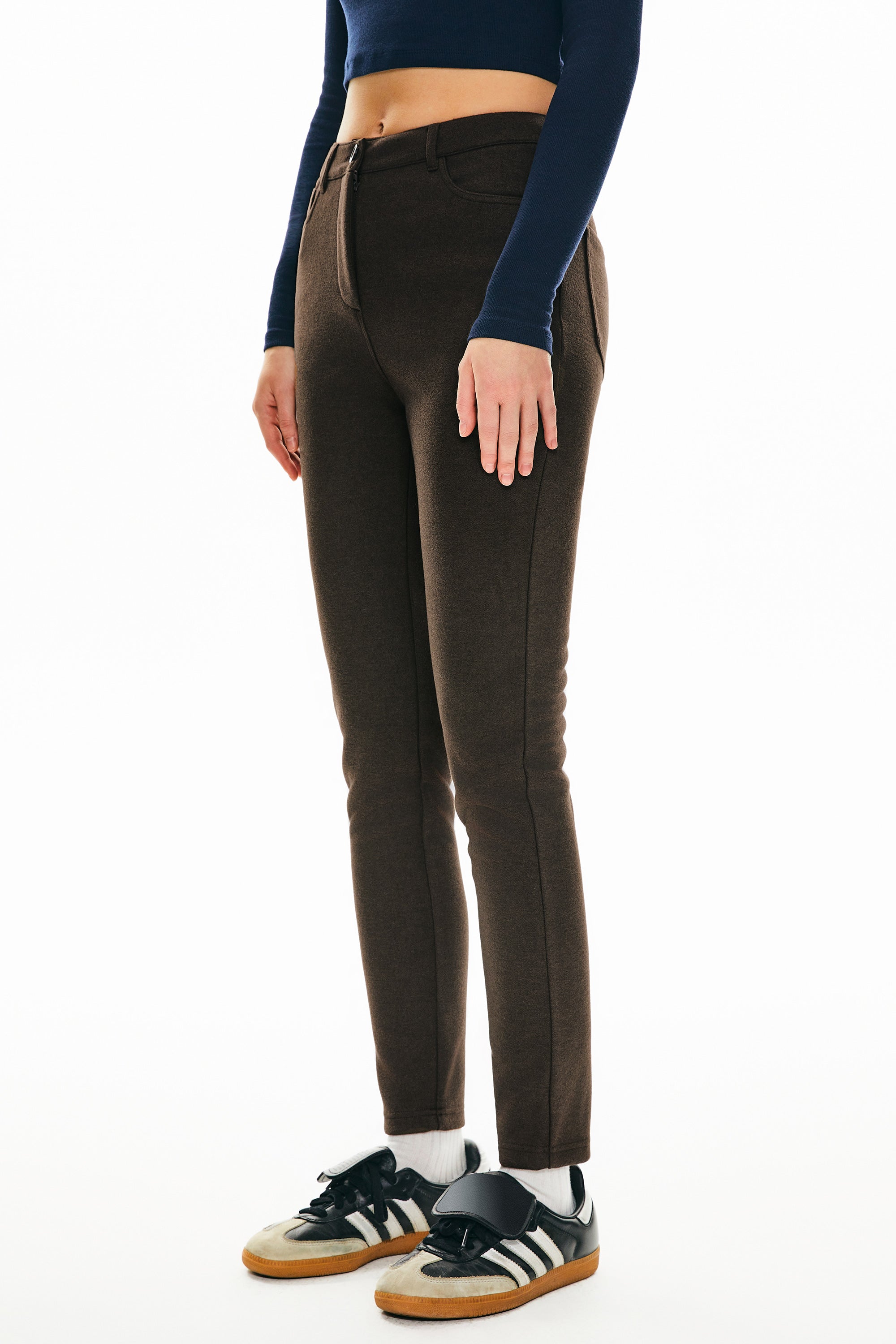 Skinny Jeans Stretchy Casual Pants #color_brown