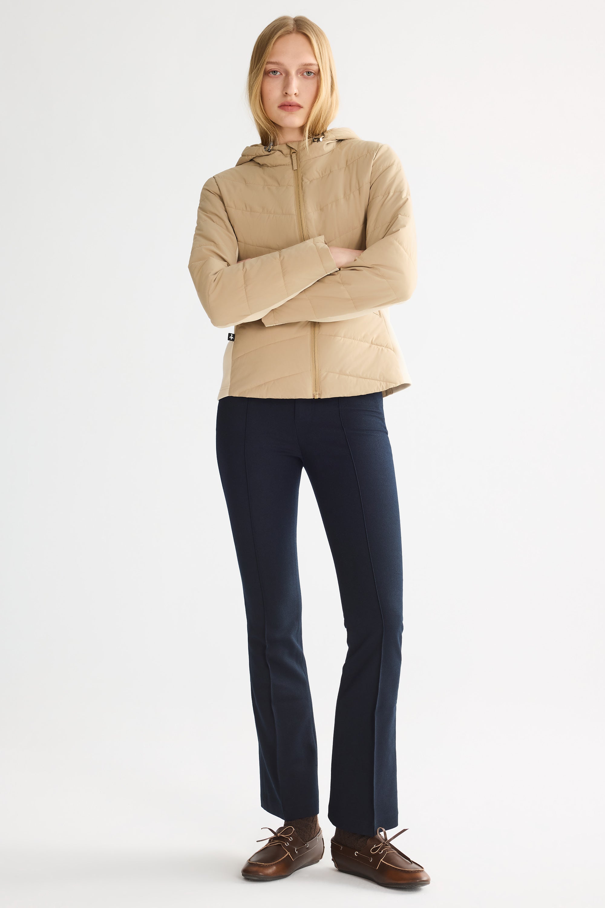 OROLAY Slim-Fit Quilted Hybrid Jacket #color_khaki