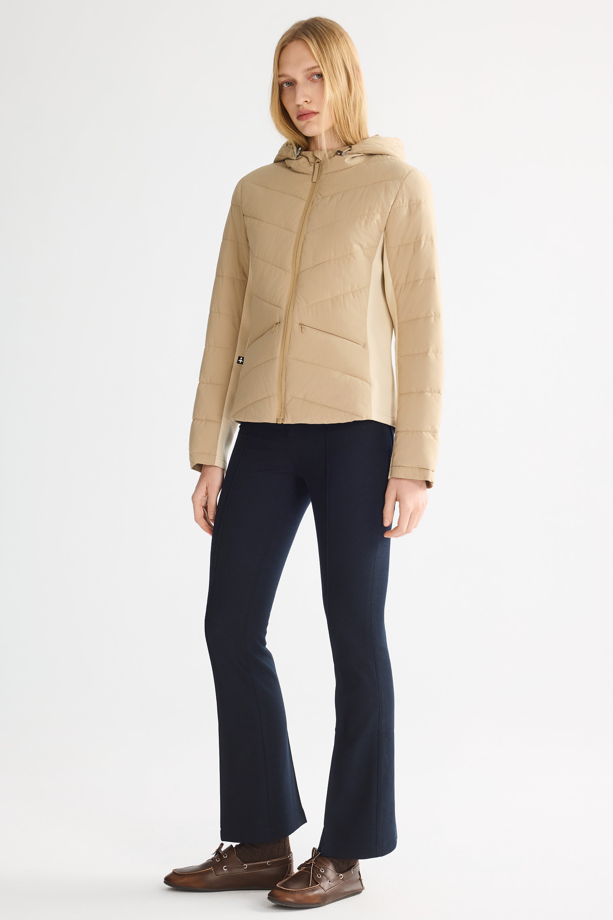 OROLAY Slim-Fit Quilted Hybrid Jacket #color_khaki