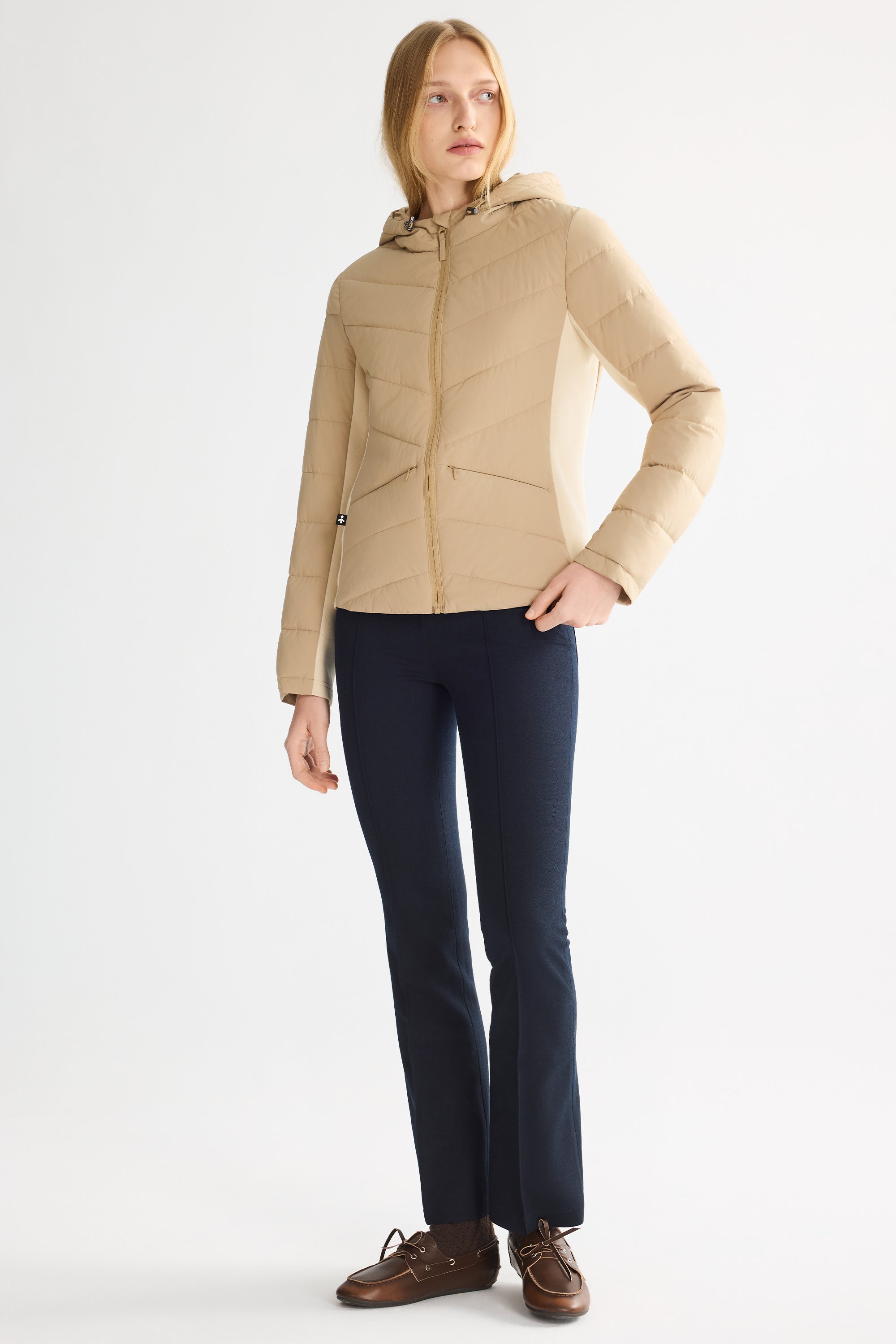 OROLAY Slim-Fit Quilted Hybrid Jacket #color_khaki