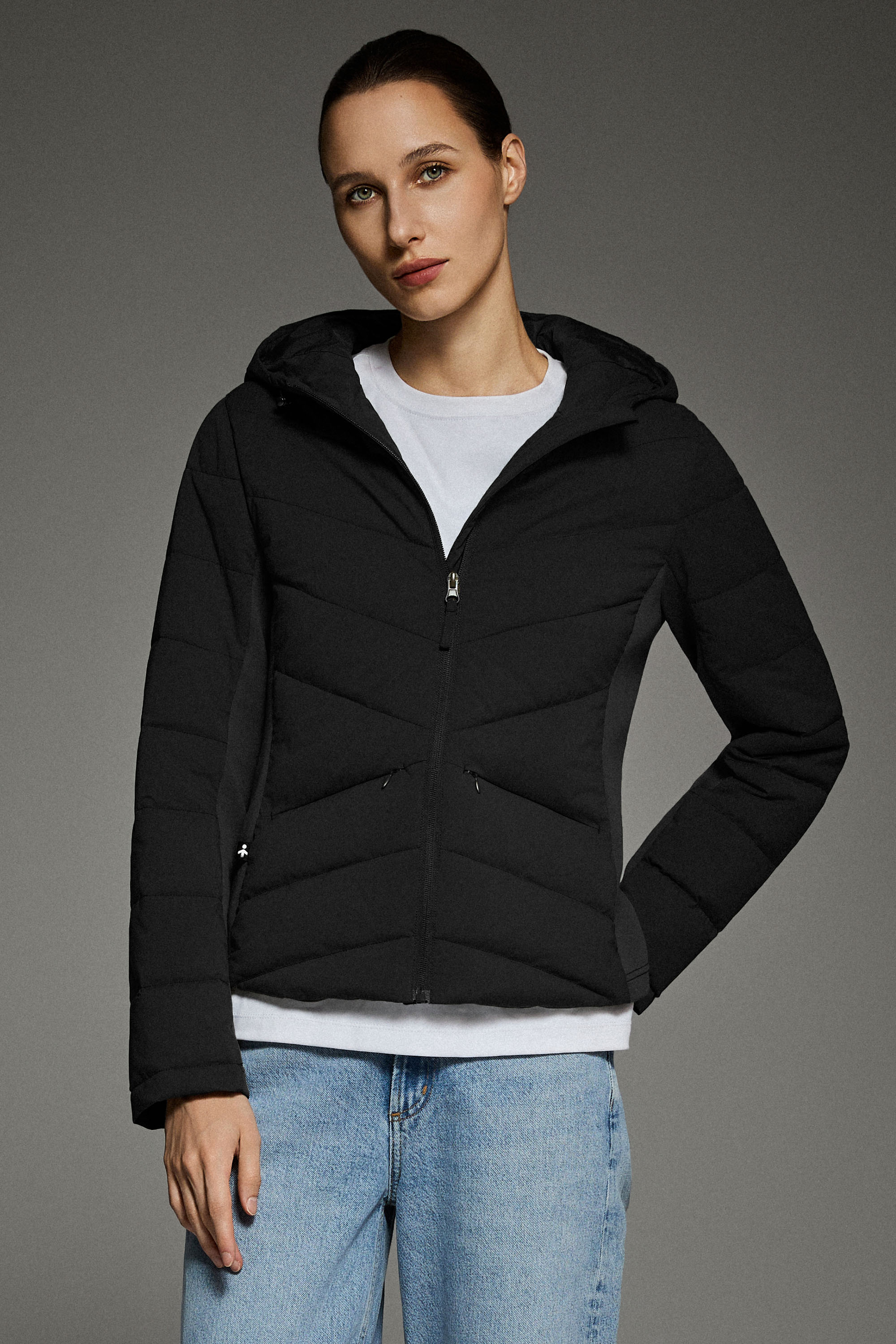 OROLAY Slim-Fit Quilted Hybrid Jacket #color_black