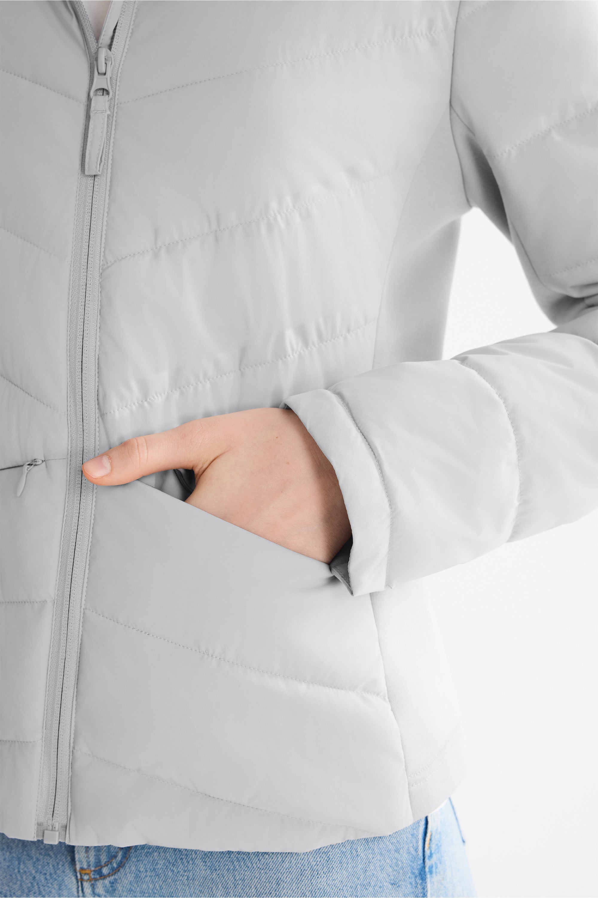 OROLAY Slim-Fit Quilted Hybrid Jacket #color_gray