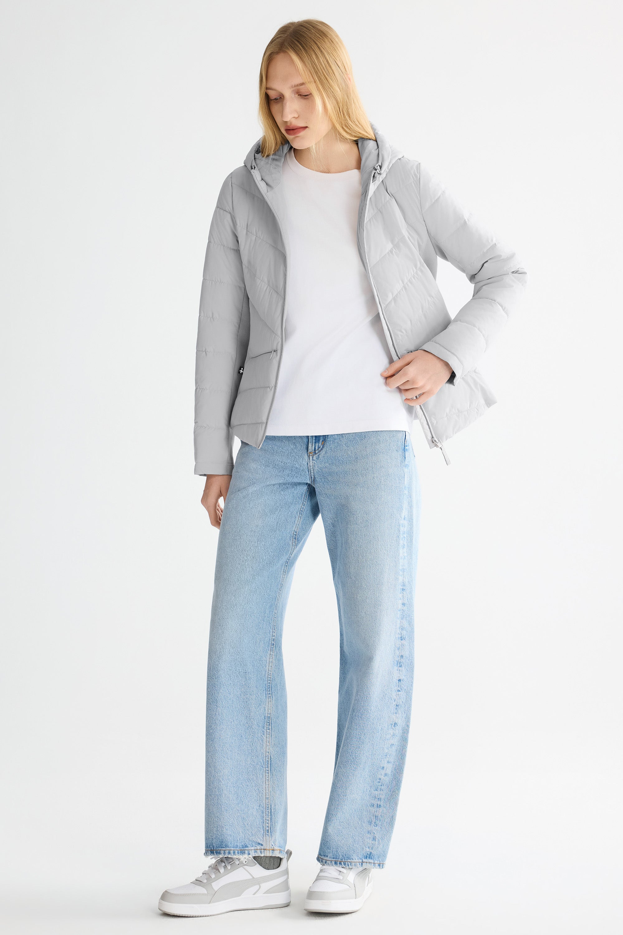 OROLAY Slim-Fit Quilted Hybrid Jacket #color_gray