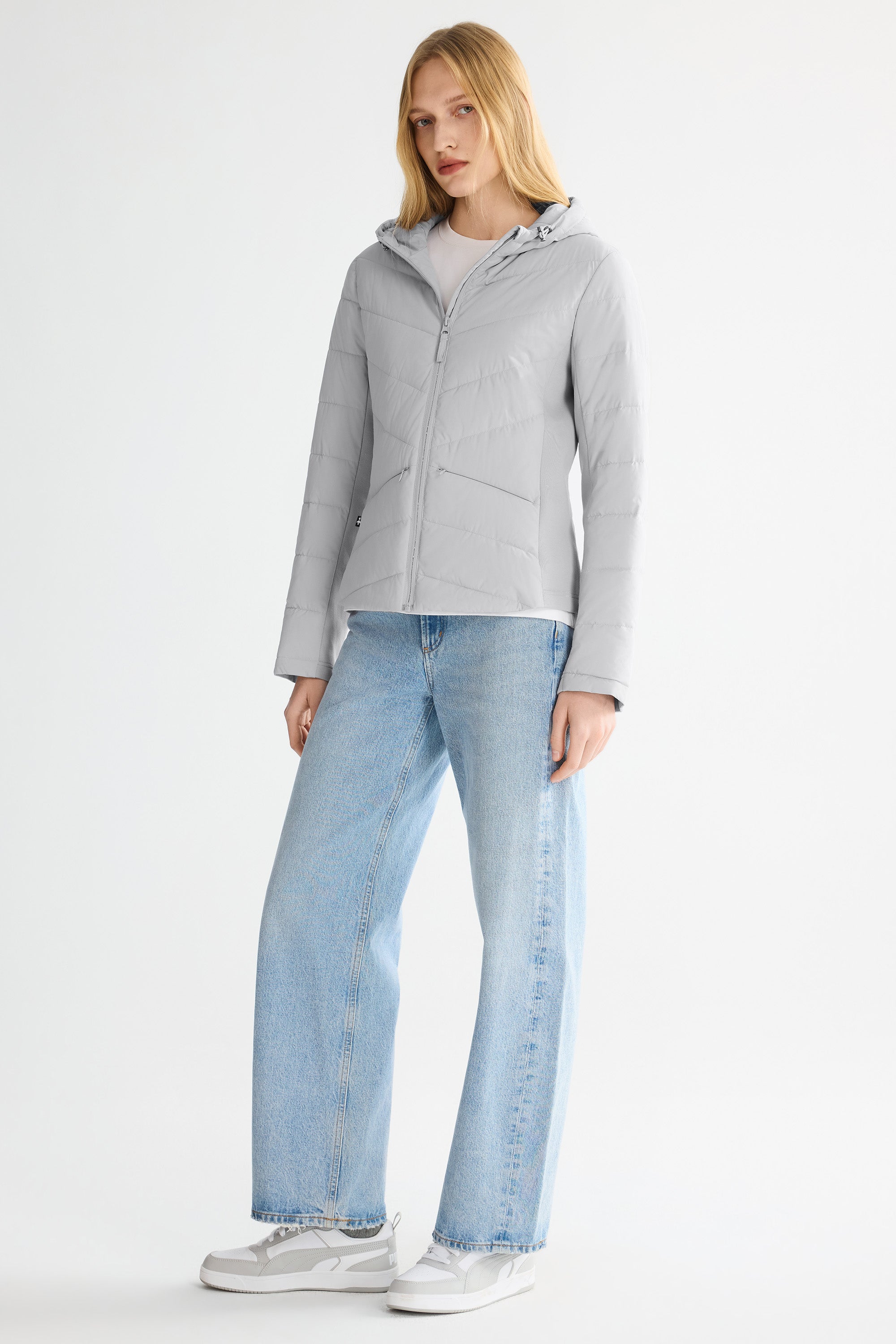 OROLAY Slim-Fit Quilted Hybrid Jacket #color_gray