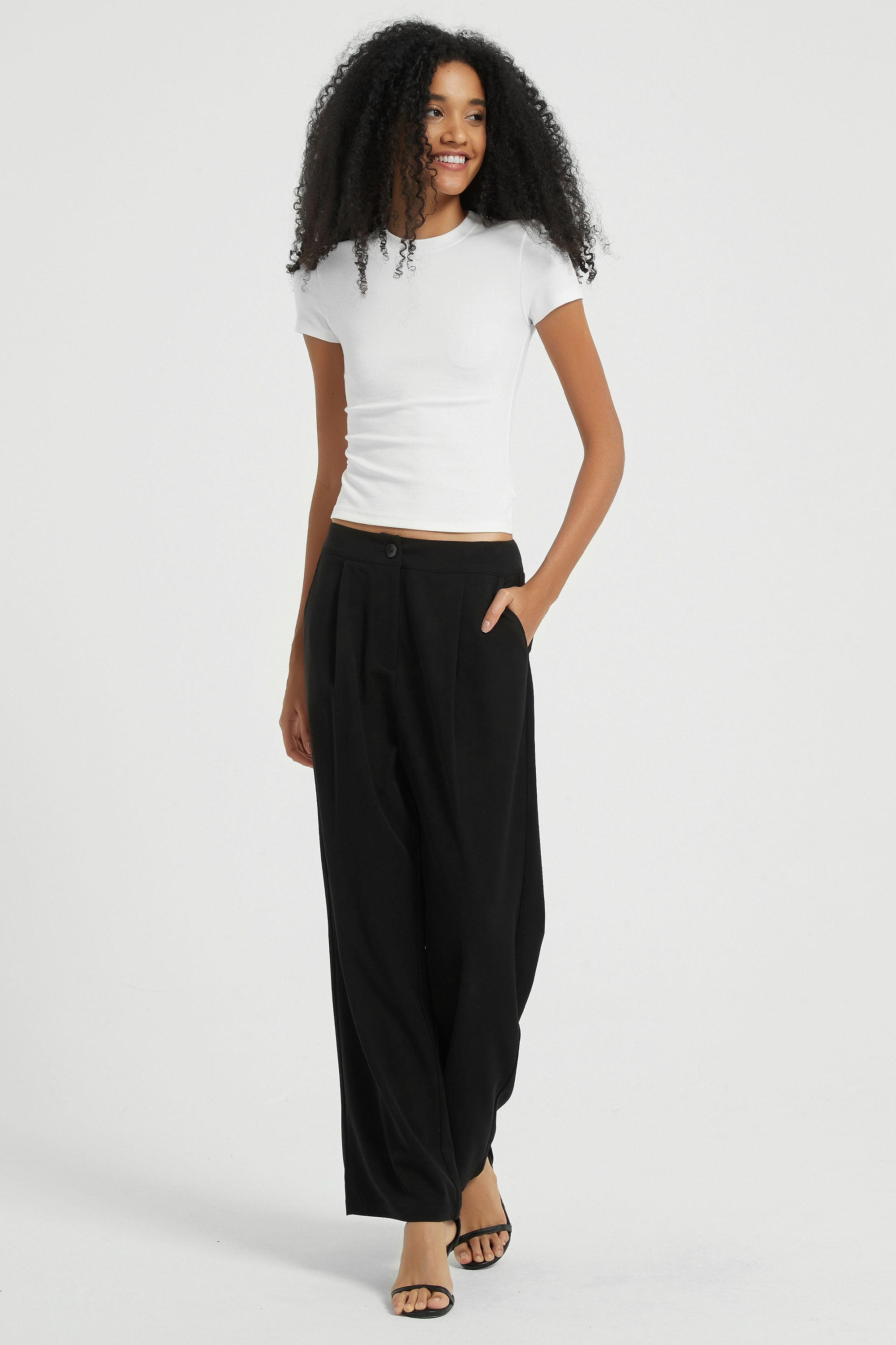 Straight Leg Dress Pants - Orolay, #color_Black