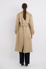 Maxi Length Oversized Trench Coat orolay #color_khaki