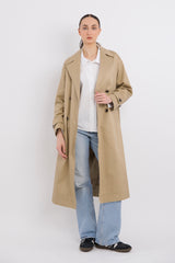 Maxi Length Oversized Trench Coat orolay #color_khaki