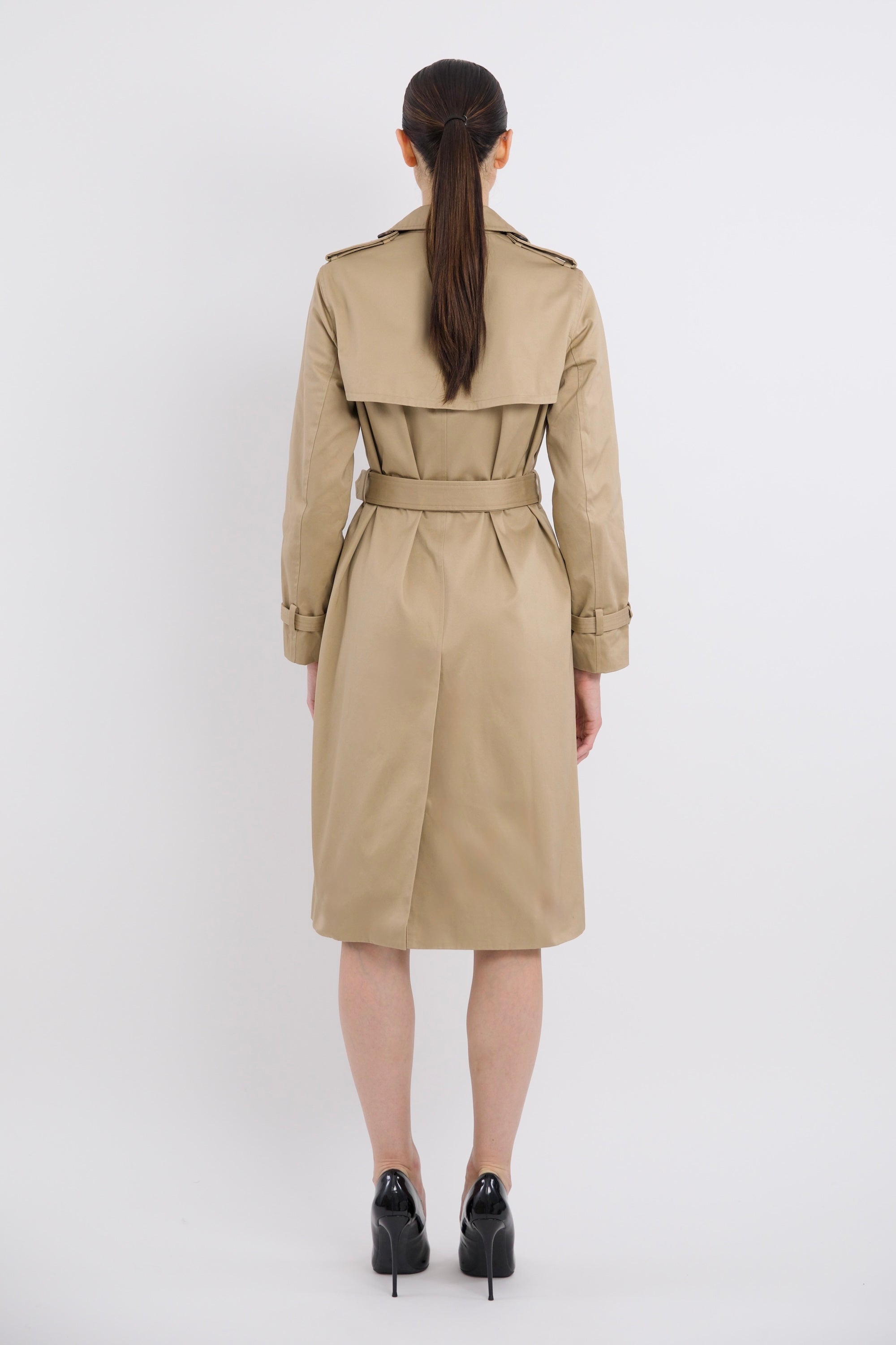 Maxi Length Classic Trench Coat Orolay #color_Khaki