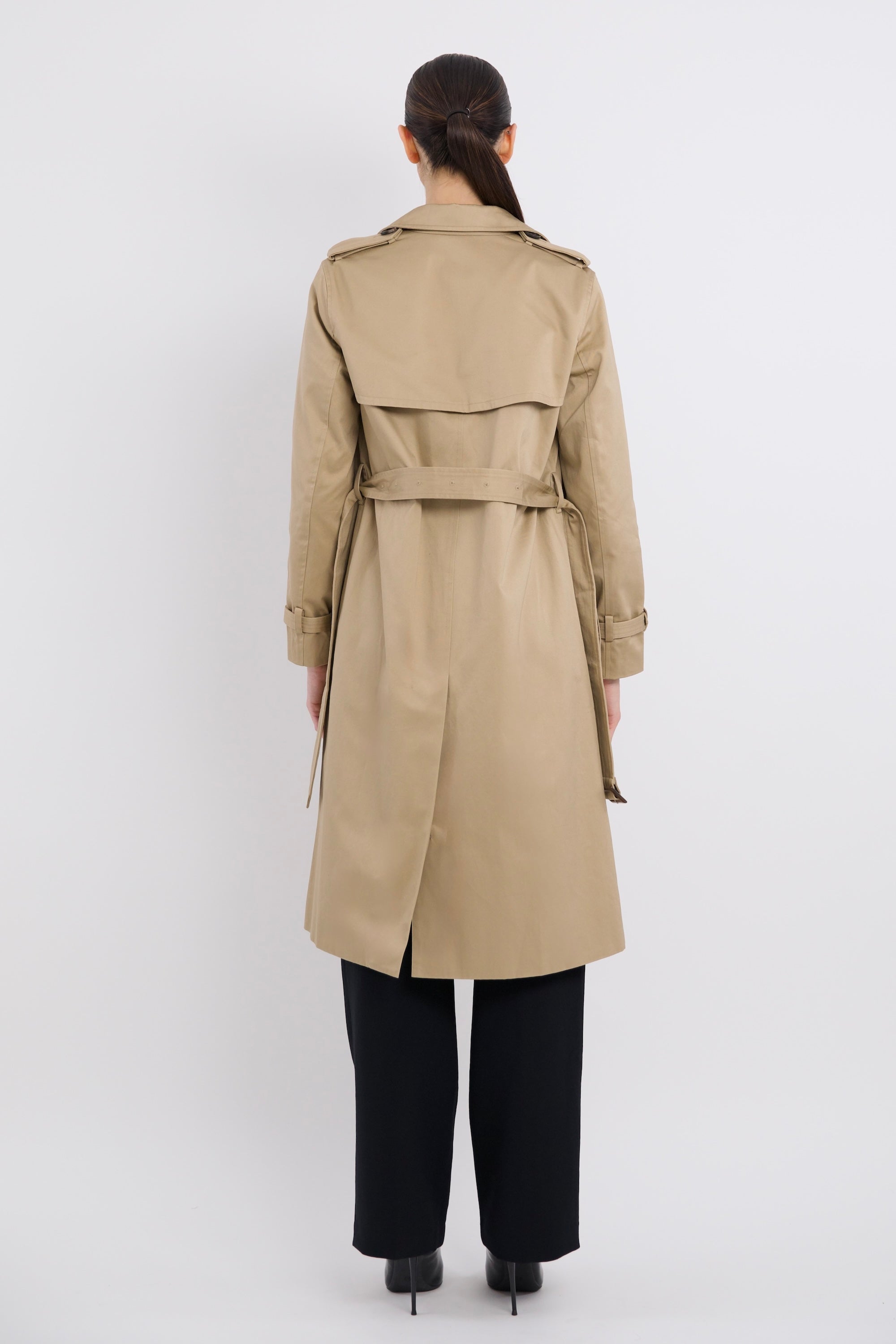 Maxi Length Classic Trench Coat Orolay #color_Khaki