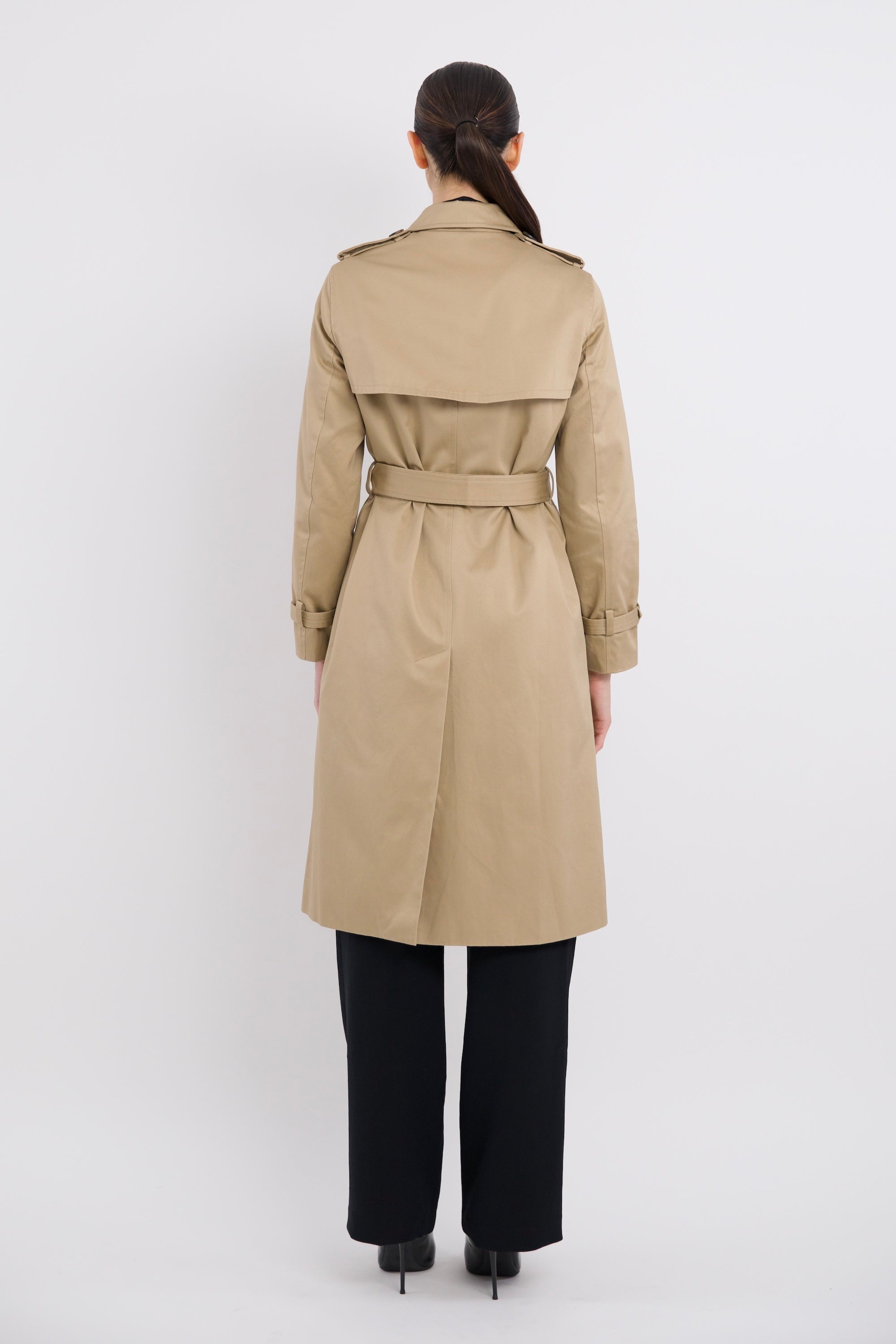 Maxi Length Classic Trench Coat Orolay #color_Khaki