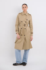 Maxi Length Classic Trench Coat Orolay #color_Khaki