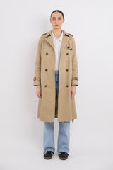 Maxi Length Classic Trench Coat Orolay #color_Khaki