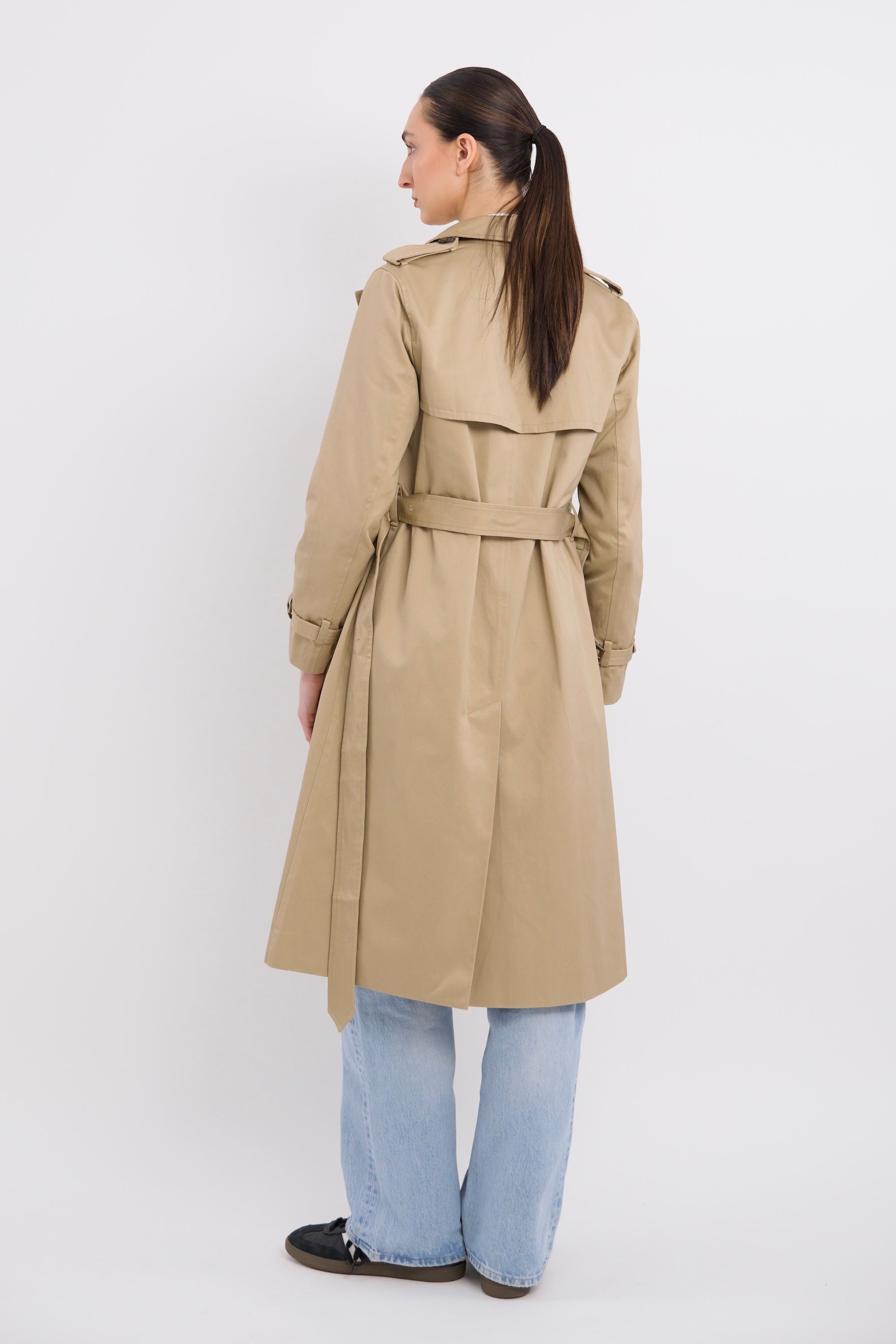 Maxi Length Classic Trench Coat Orolay #color_Khaki