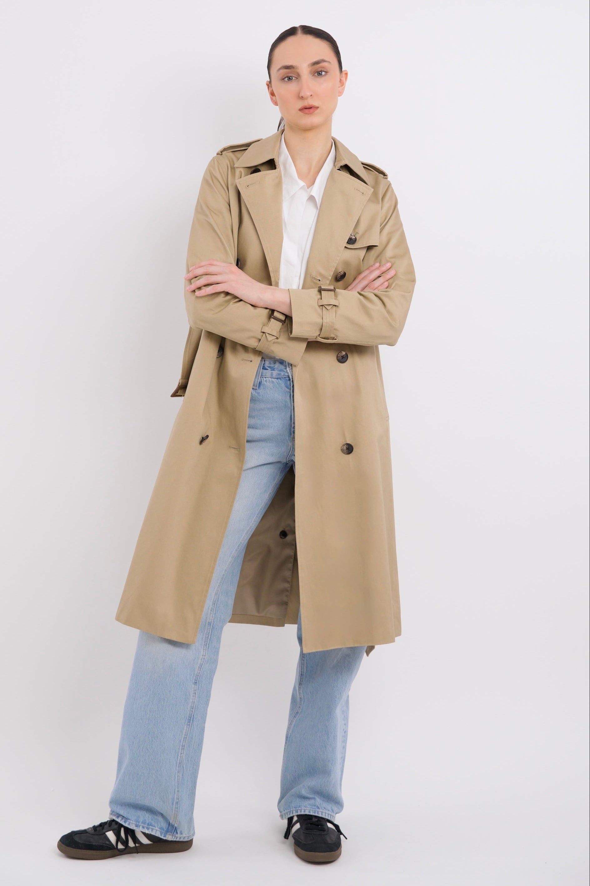 Maxi Length Classic Trench Coat Orolay #color_Khaki