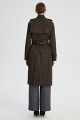 Maxi Length Classic Trench Coat Orolay #color_coffee