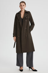 Maxi Length Classic Trench Coat Orolay #color_coffee