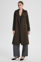 Maxi Length Classic Trench Coat Orolay #color_coffee