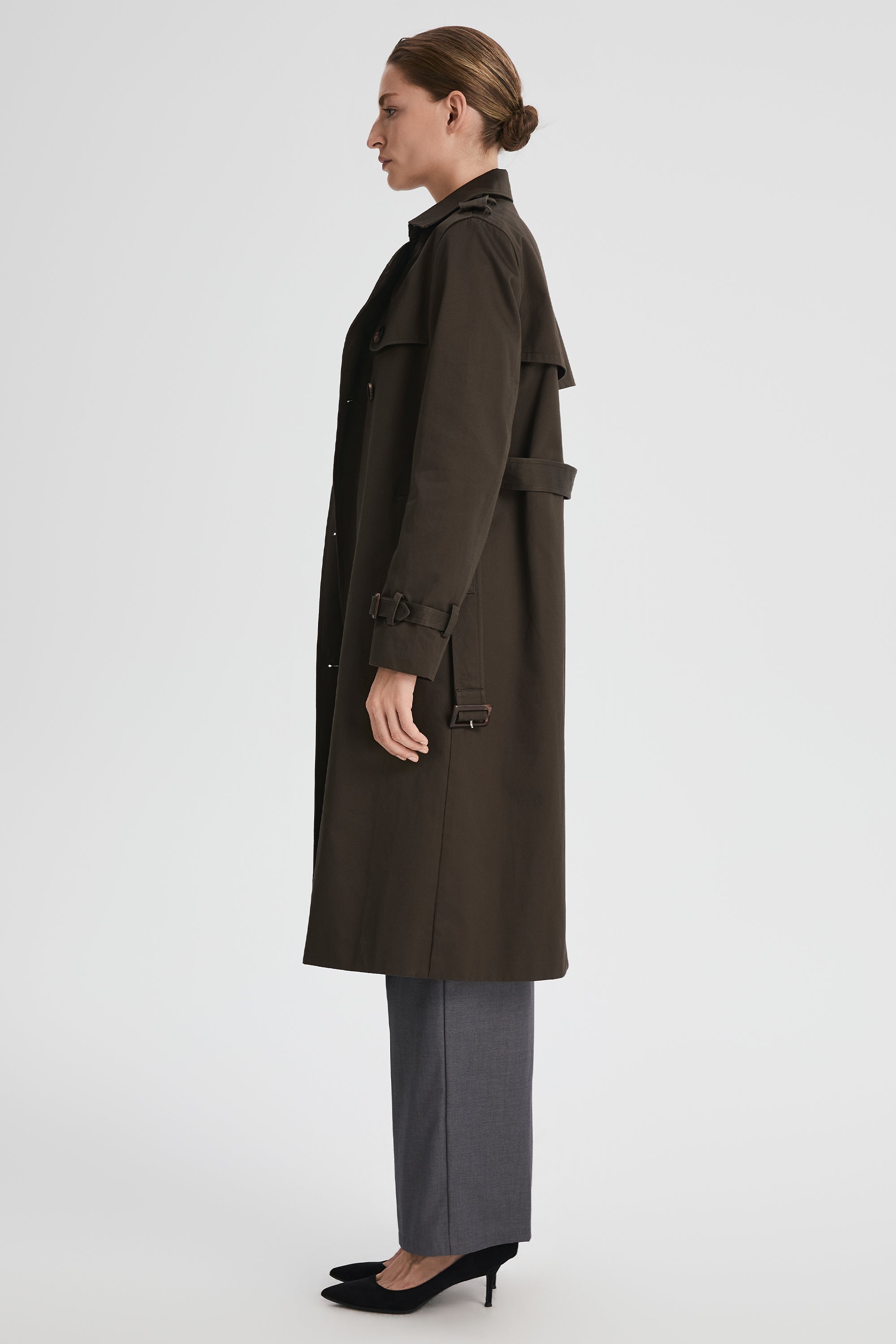 Maxi Length Classic Trench Coat Orolay #color_coffee