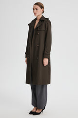Maxi Length Classic Trench Coat Orolay #color_coffee