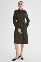 Maxi Length Classic Trench Coat Orolay #color_coffee