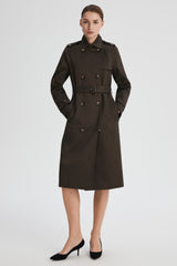 Maxi Length Classic Trench Coat Orolay #color_coffee