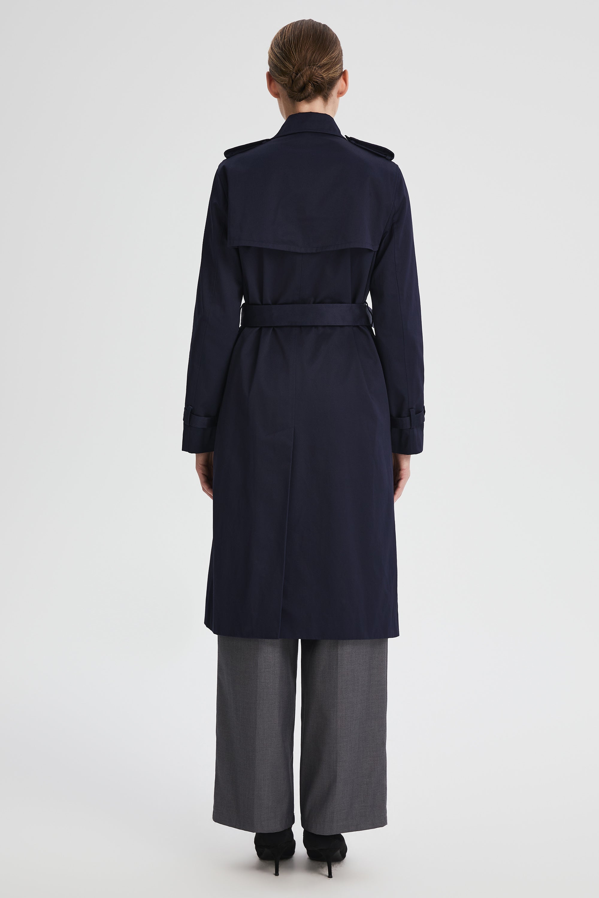 Maxi Length Classic Trench Coat Orolay #color_navy