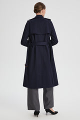 Maxi Length Classic Trench Coat Orolay #color_navy