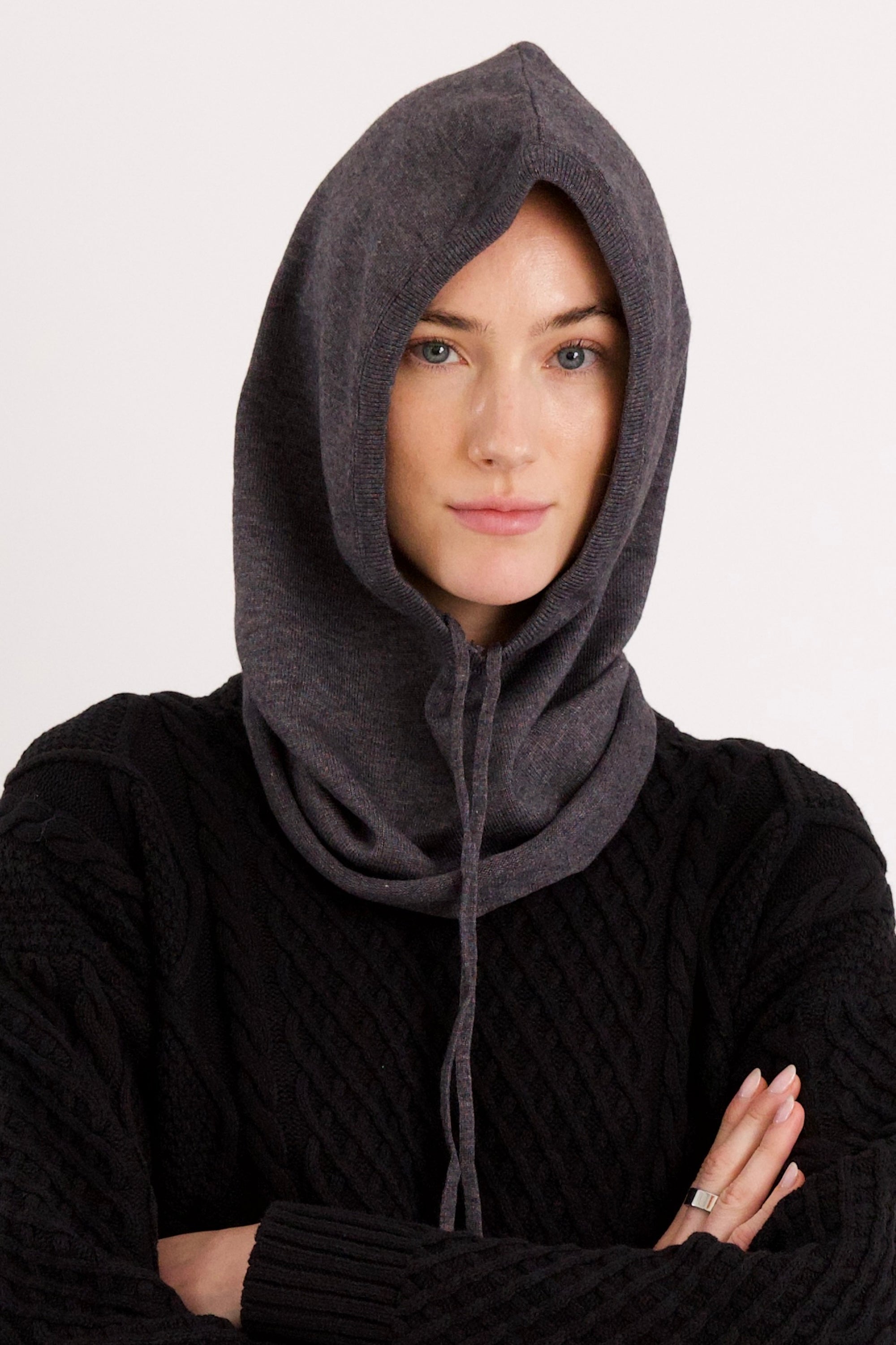 Wool Blend Knit Hood #color_darkgray