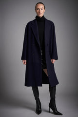 Maxi Wool Coat 2-Button OROLAY #color_navy