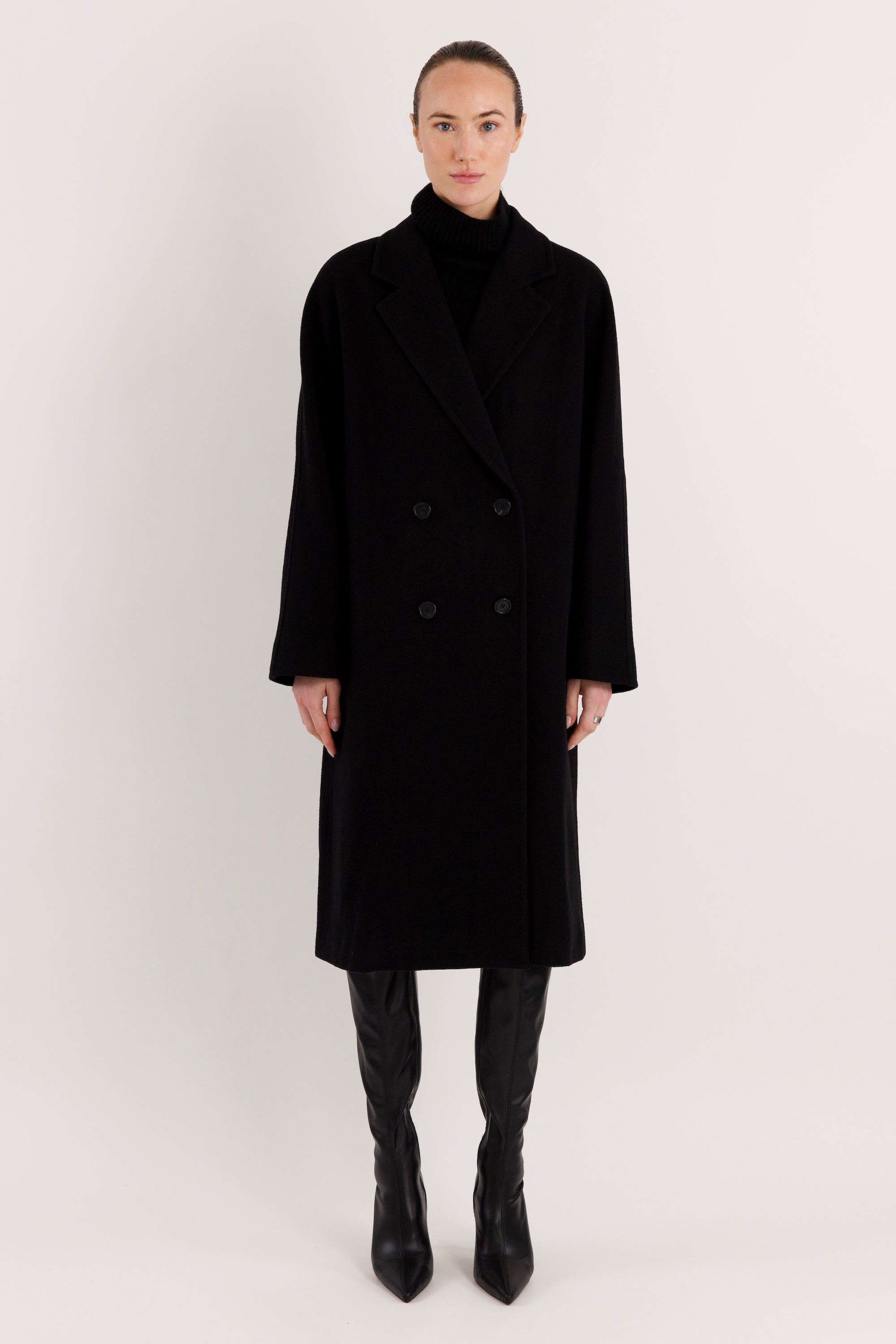 Maxi Wool Coat 2-Button OROLAY #color_black