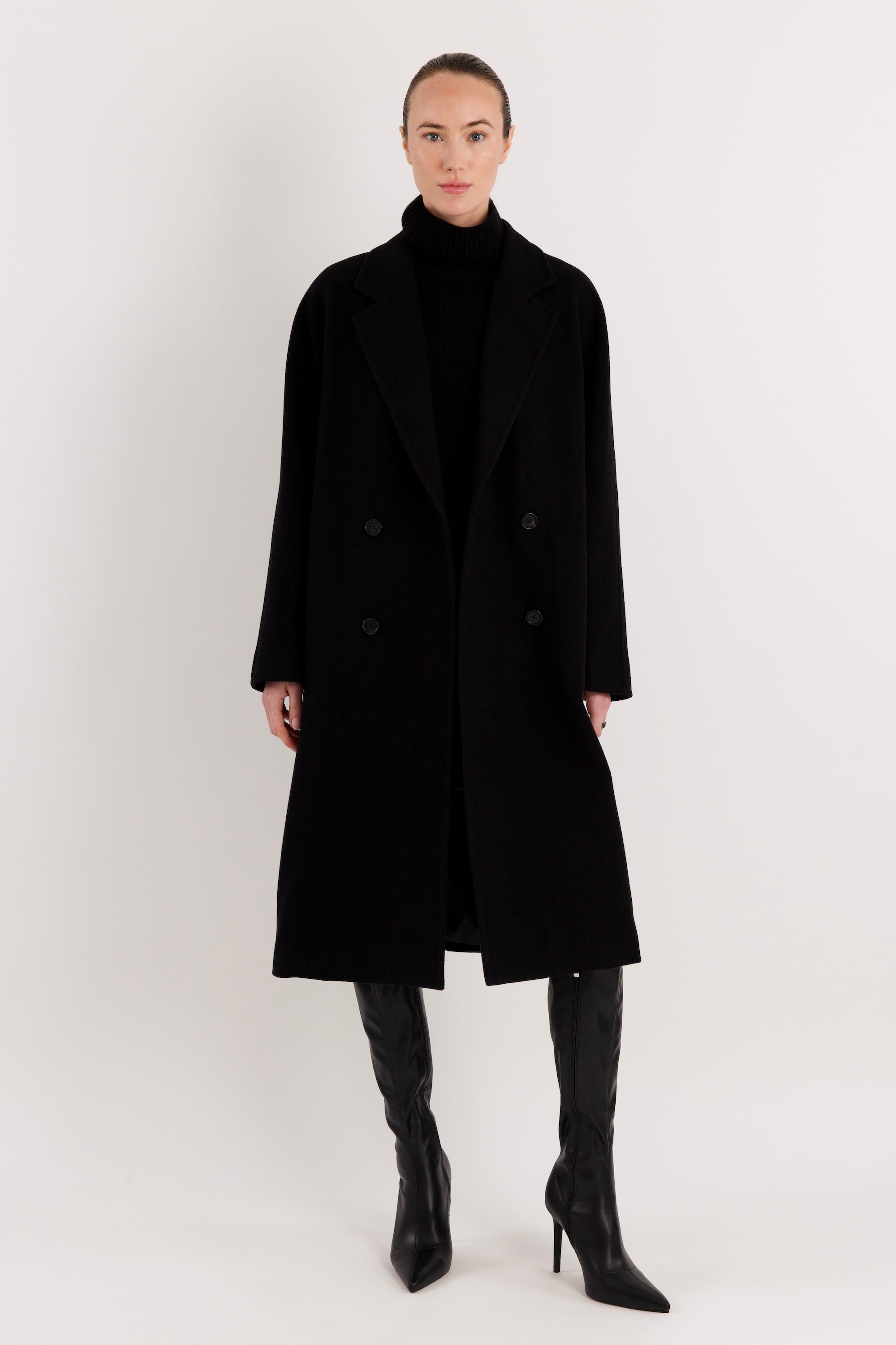 Maxi Wool Coat 2-Button OROLAY #color_black