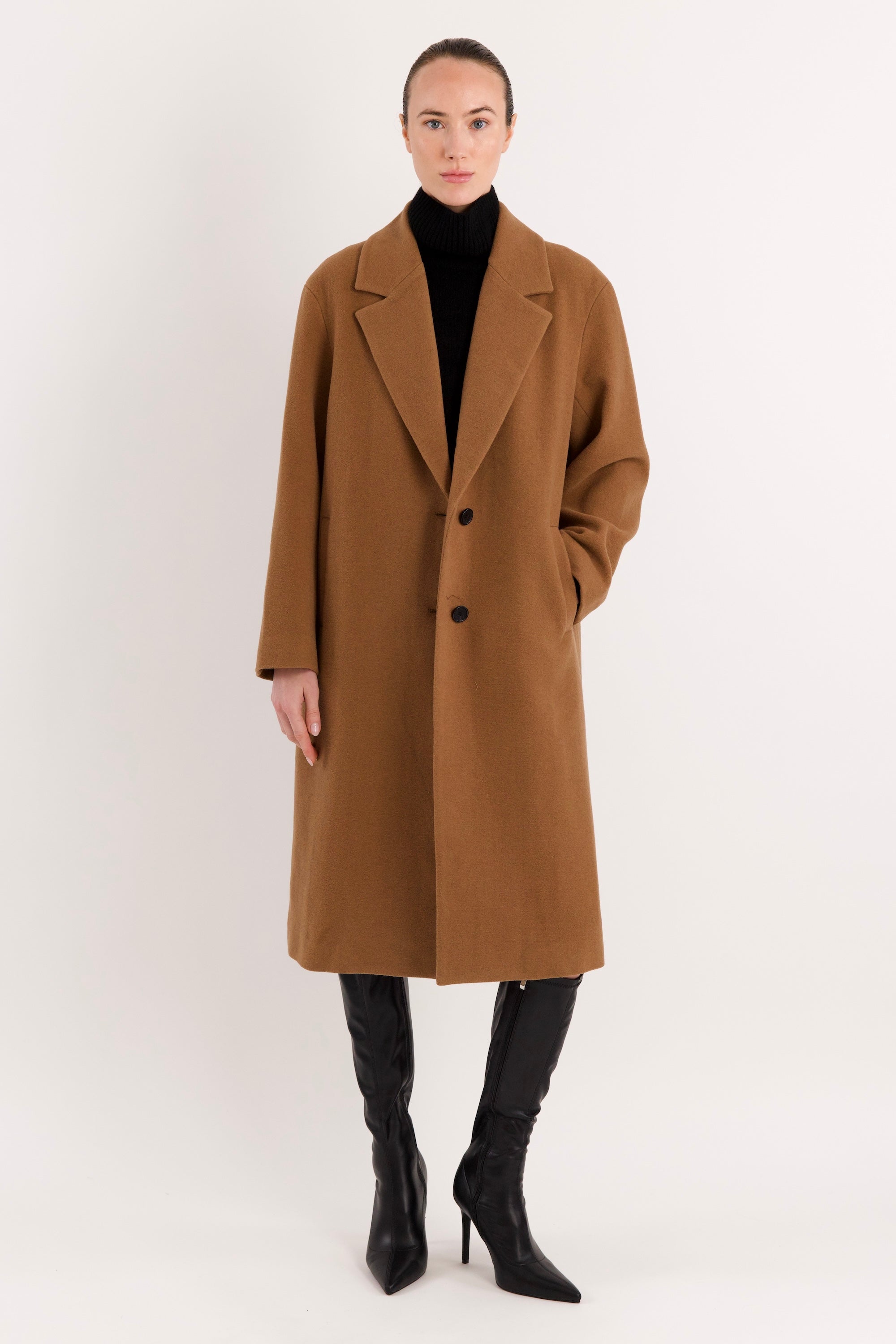 orolay Maxi Wool Coat 4-Button #color_camel