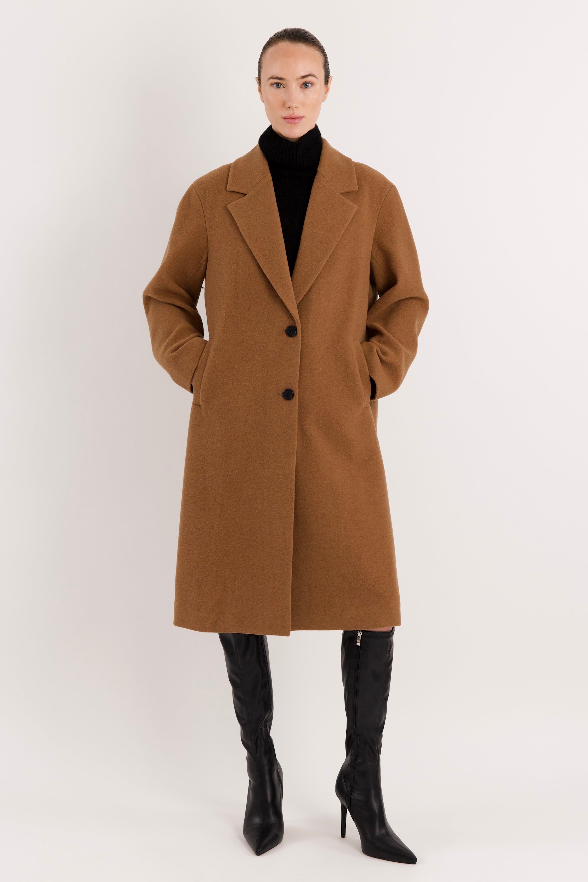 orolay Maxi Wool Coat 4-Button #color_camel