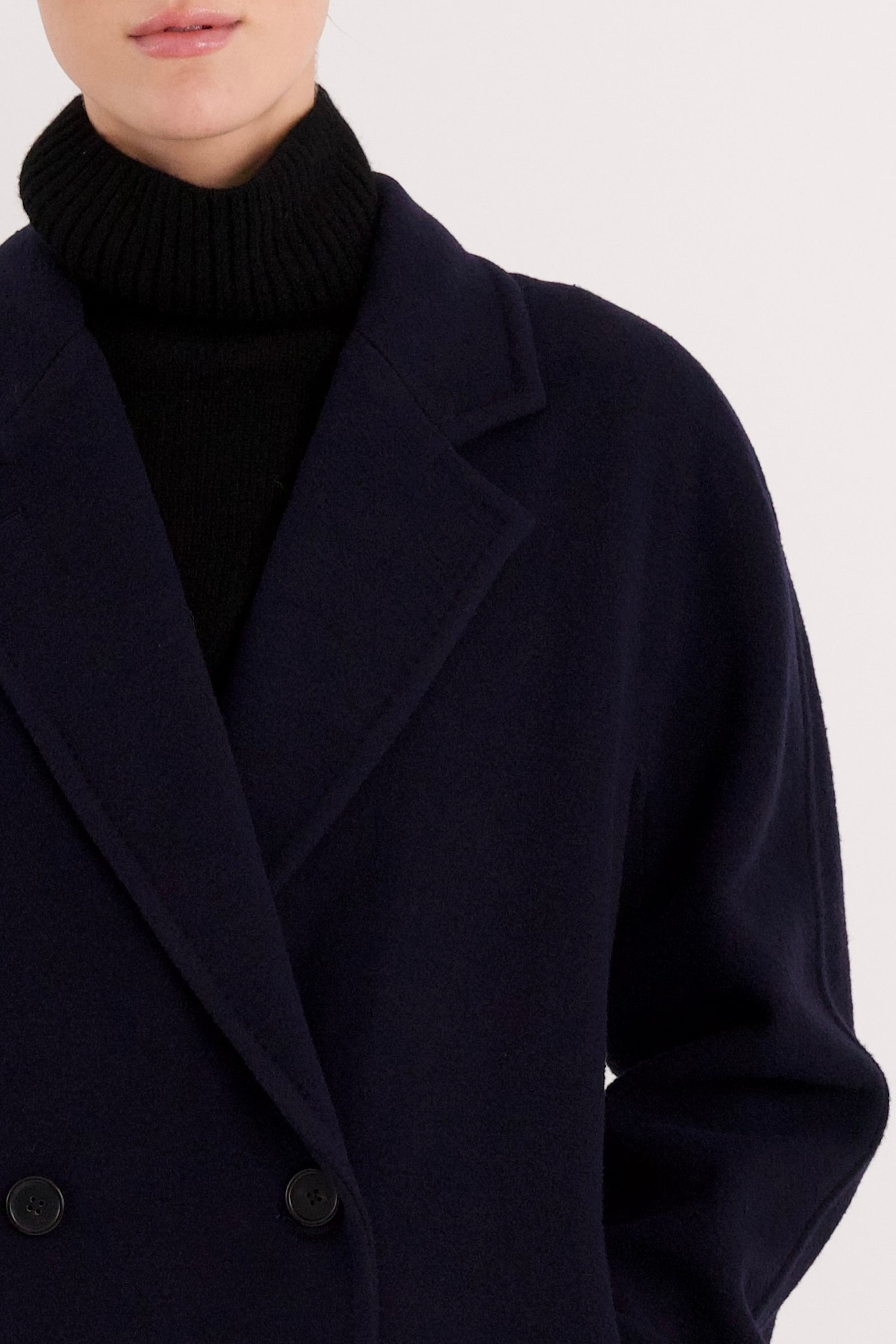 Maxi Wool Coat 2-Button OROLAY #color_navy
