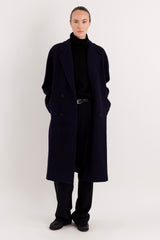 Maxi Wool Coat 2-Button OROLAY #color_navy