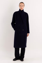 Maxi Wool Coat 2-Button OROLAY #color_navy