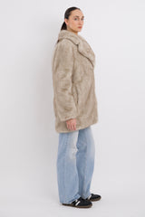 Mid-Length Faux Fur Coat orolay #color_beige