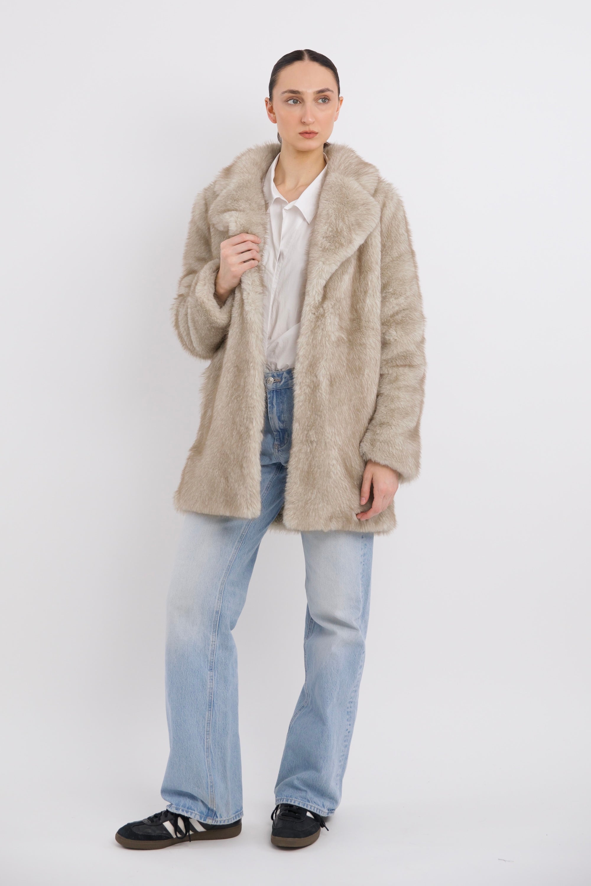 Mid-Length Faux Fur Coat orolay #color_beige
