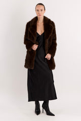 Mid-Length Faux Fur Coat orolay #color_coffee